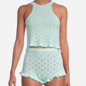 Heart pointelle light blue SET by Free People